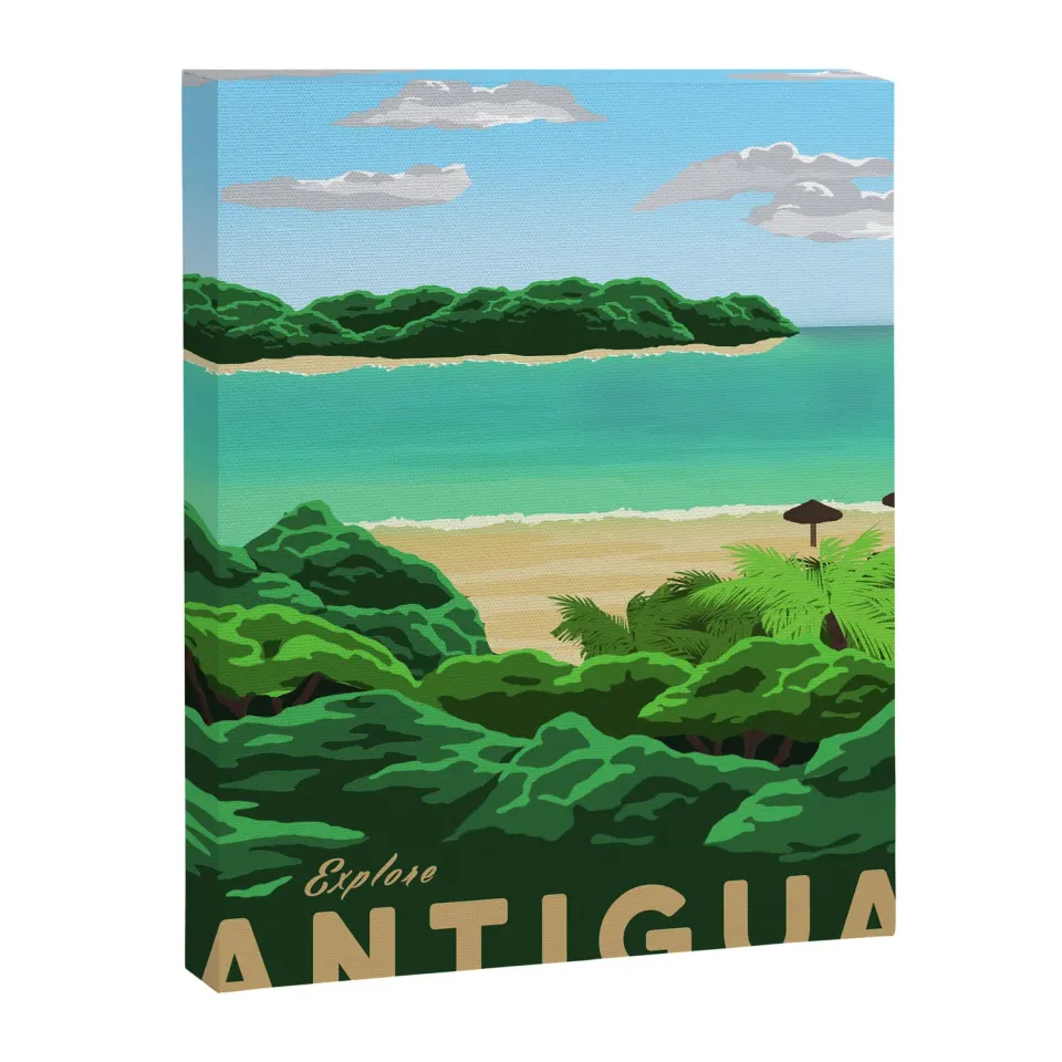 Society6 Antigua Travel Poster toile caraïbes