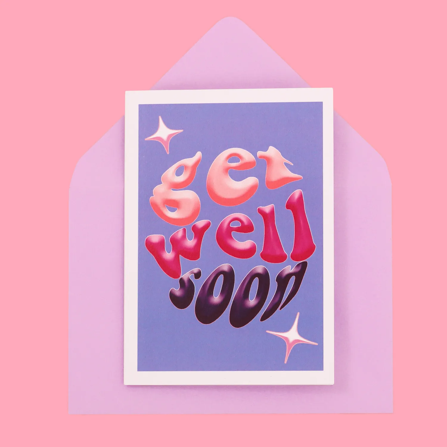 Maddison Ball Get Well Soon carte A6 rose violet
