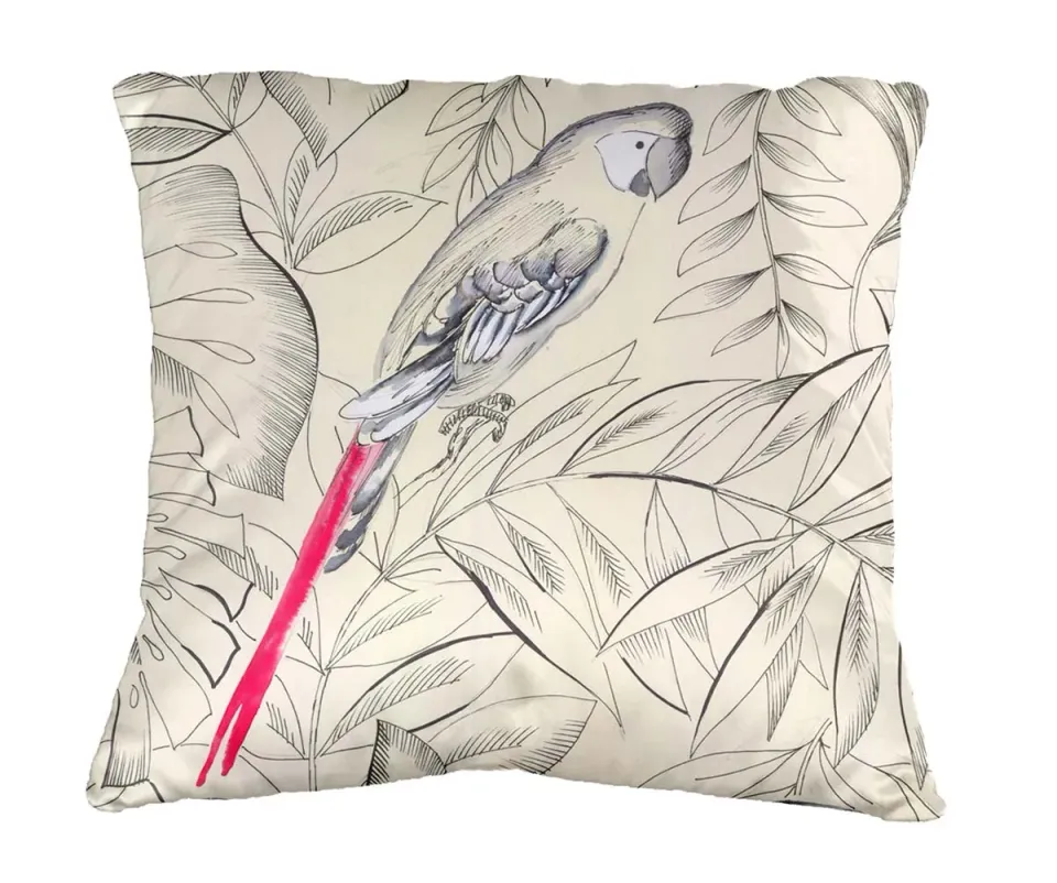 Mademoiselle Tiss Perroquets coussin imprimé