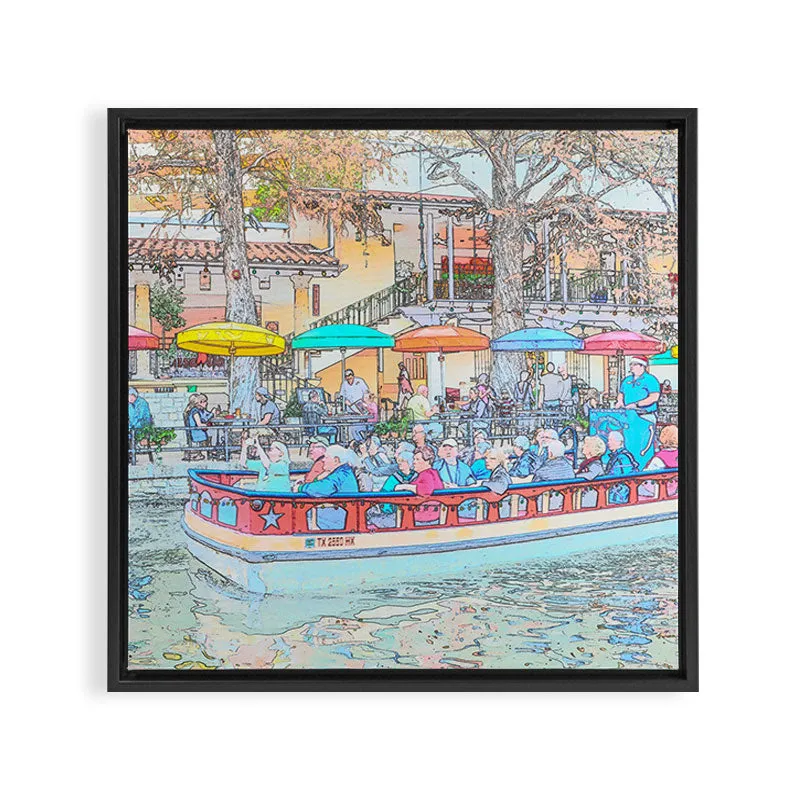 Society6 Ride Down The River toile encadrée San Antonio