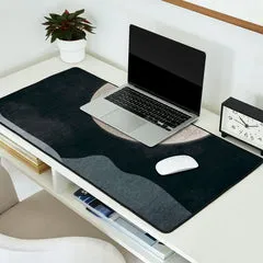 Society6 Full Moon tapis de bureau noir pleine lune