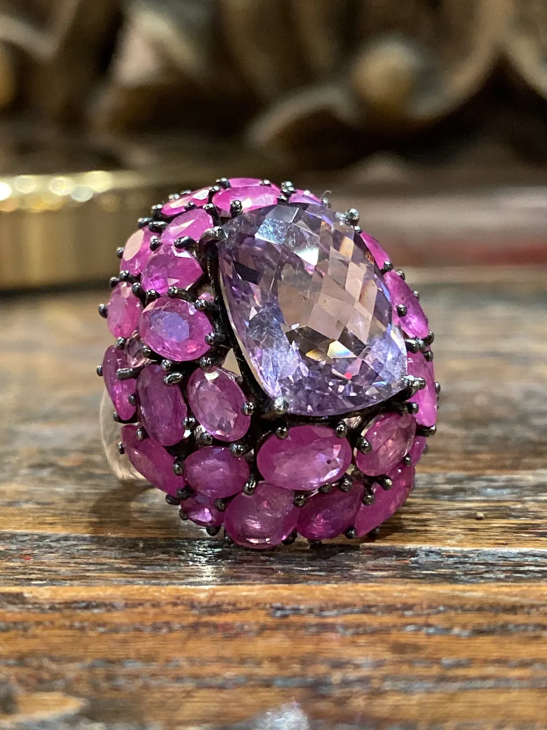 Galerie Kara Grand Soir bague argent rubis améthyste