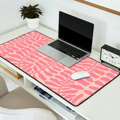 Society6 One Hundred-Leaved Plant 9 tapis bureau rose crème