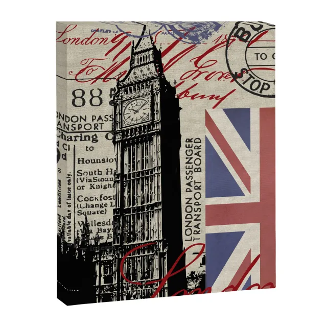 Society6 London Great Britain Big Ben Flag Collage toile grunge