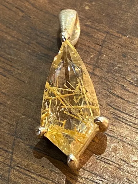 Galerie Kara pendentif argent quartz rutiles