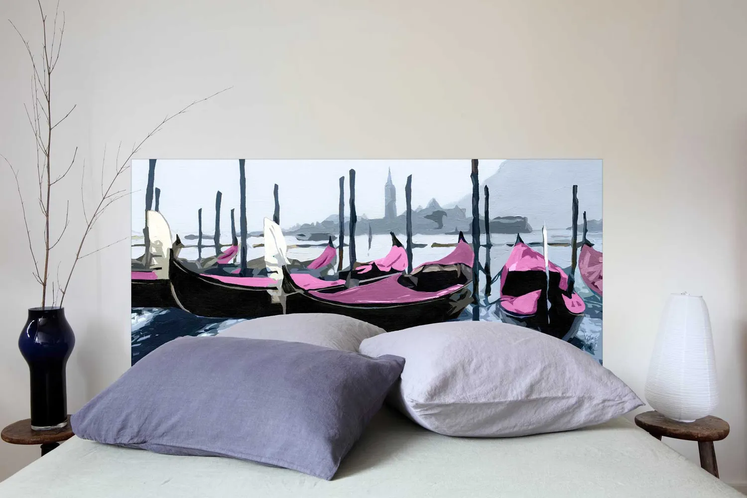 Mademoiselle Tiss Gondoles de Venise tête de lit tissu romantique