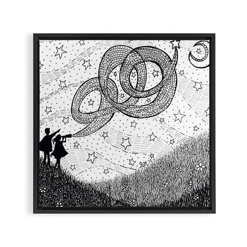 Society6 Bottling Starlight toile encadrée encre enfant