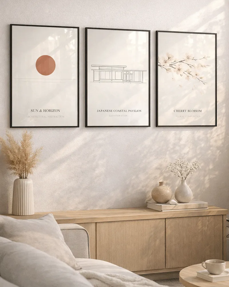 Any Image Sun & Horizon tableau encadré apaisant