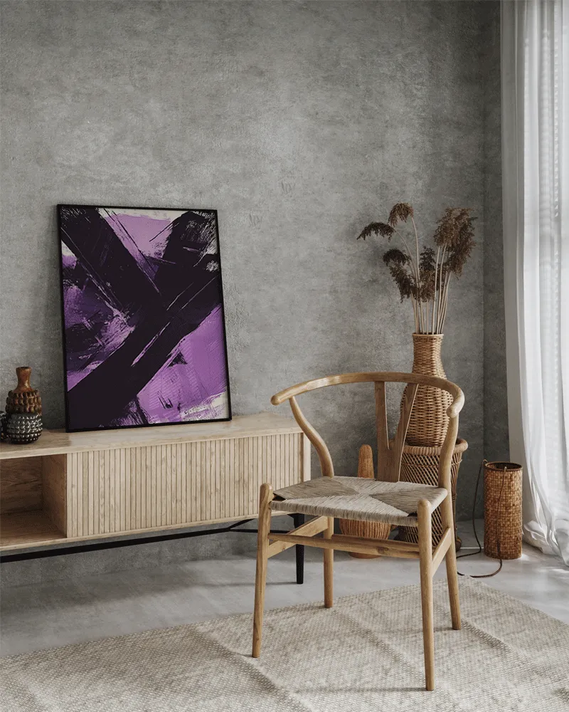 Liv Corday Hyper Violet Abstract tableau encadré abstrait