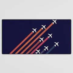 Society6 Aerial Acrobat tapis de bureau bleu marine avions