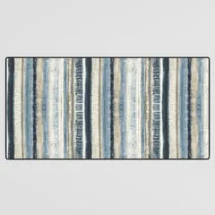Society6 Distressed Blue White tapis de bureau rayures