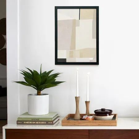 Society6 Modern 2 affiche encadrée 12x16 beige