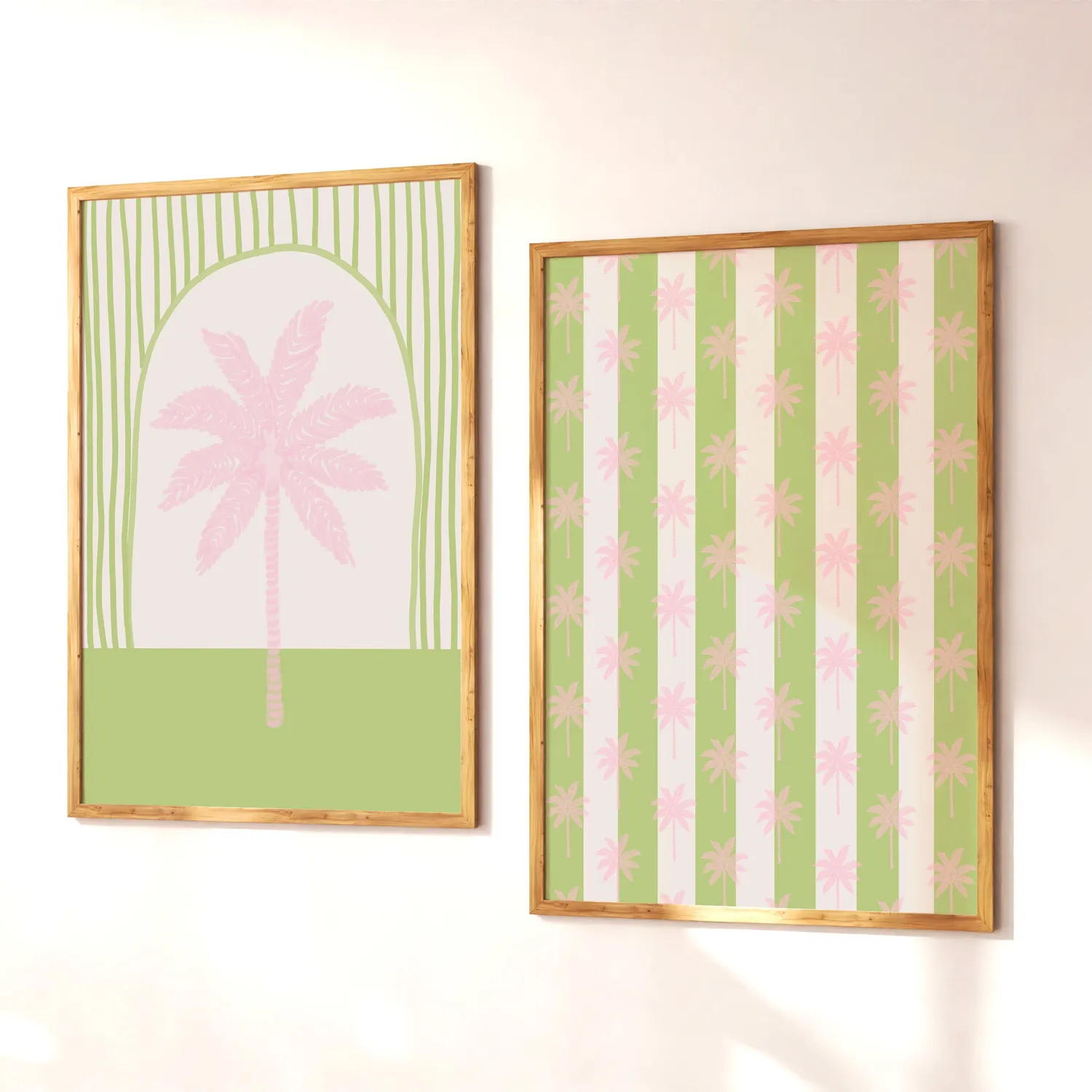 Maddison Ball Palm Tree Tile affiche rose vert
