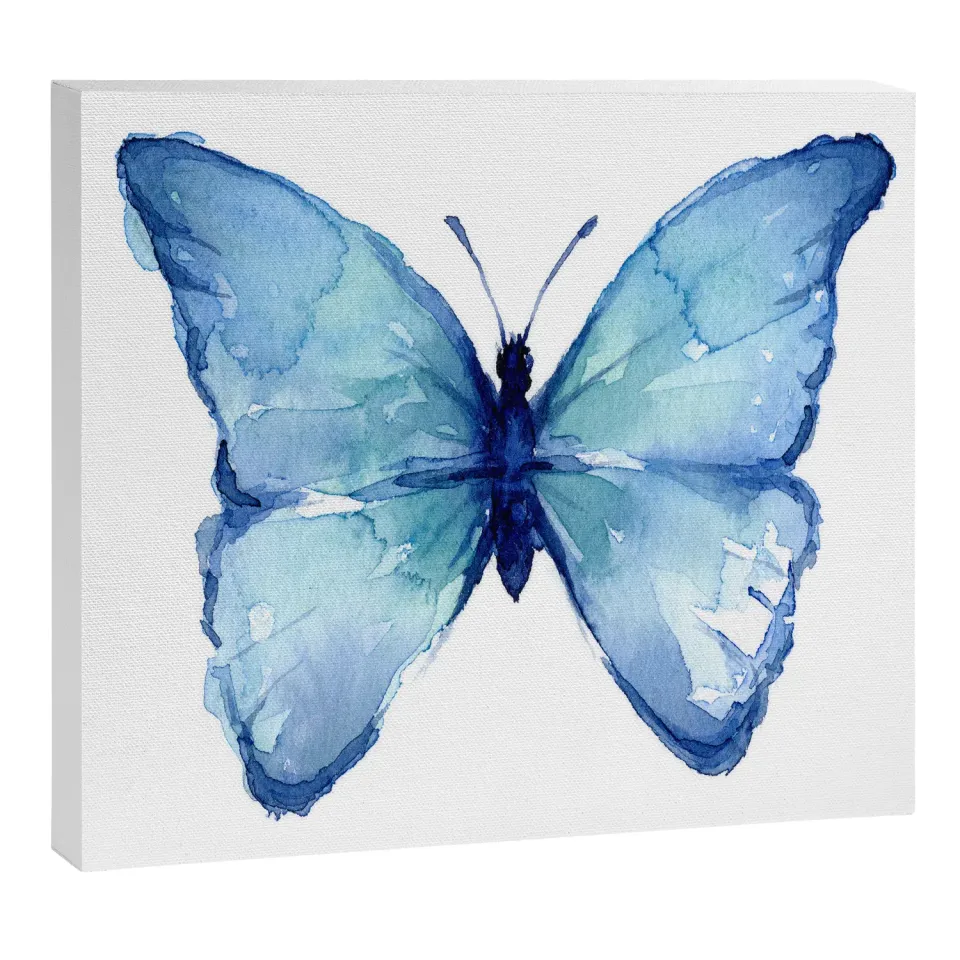Society6 Blue Butterfly Watercolor toile papillon bleu