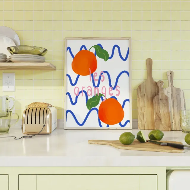 Maddison Ball Les Oranges affiche cuisine papier mat