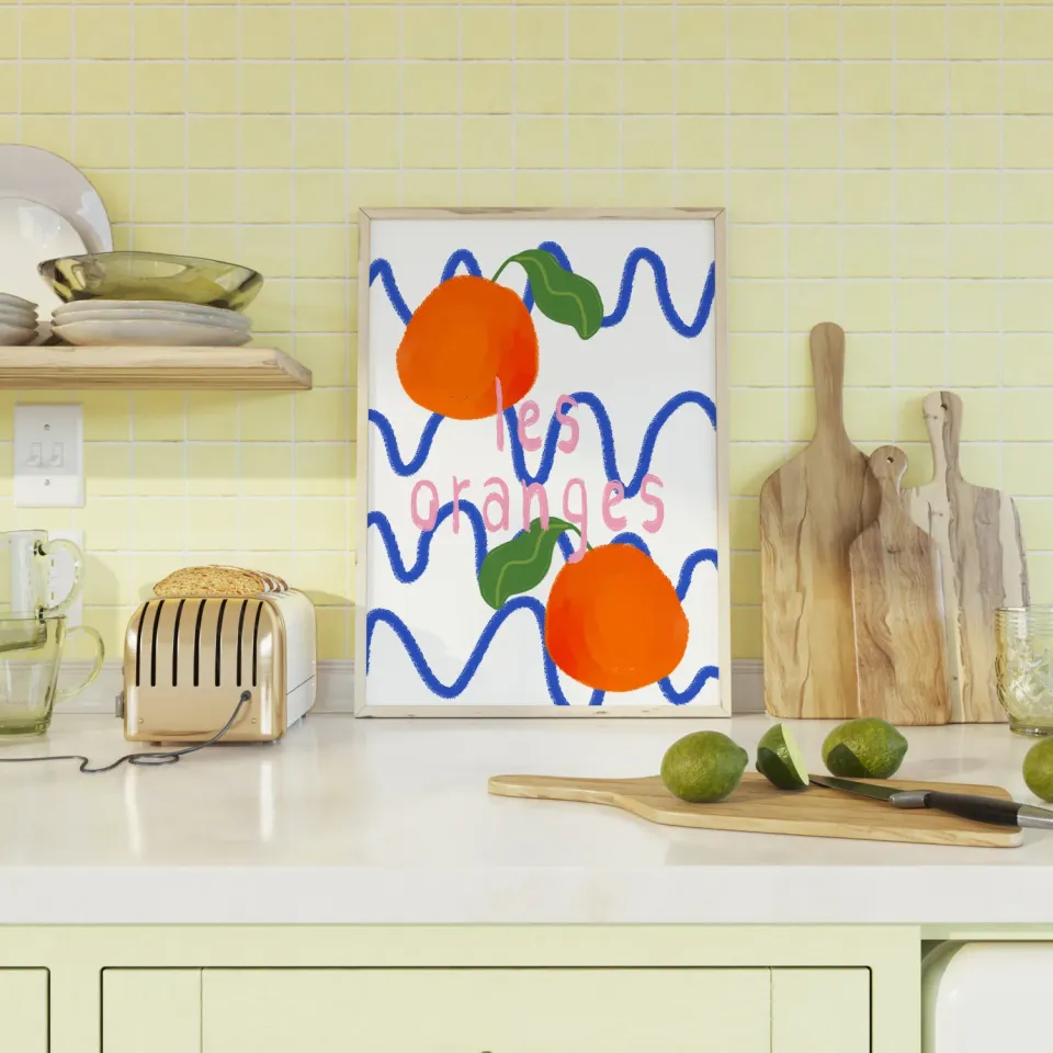 Maddison Ball Les Oranges affiche cuisine papier mat