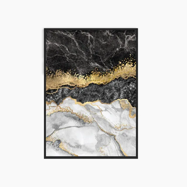 Any Image Marble and gold toile encadrée abstraite