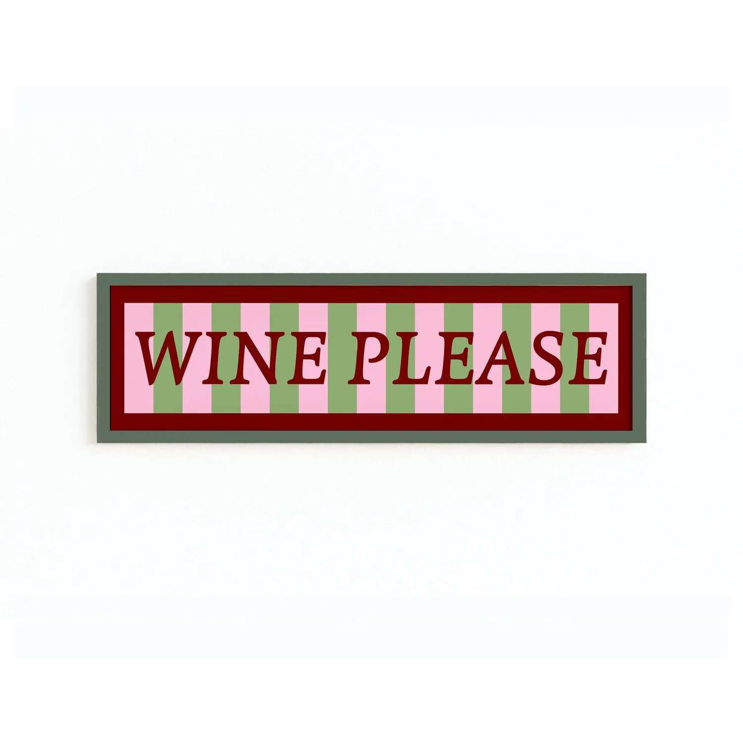 Maddison Ball Wine Please affiche encadrée 60x12 cm panoramique