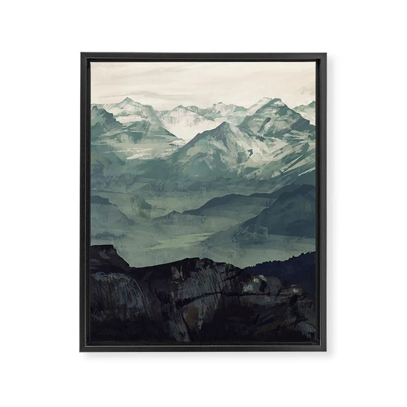 Society6 Mountain Fog toile encadrée montagne