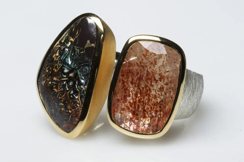 Galerie Kara bague argent vermeil opale soleil