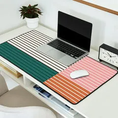 Society6 Color Block Line Abstract V Colorful Retro tapis de bureau