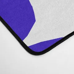 Society6 Blue Retro Flowers tapis de bureau bleu fleuri