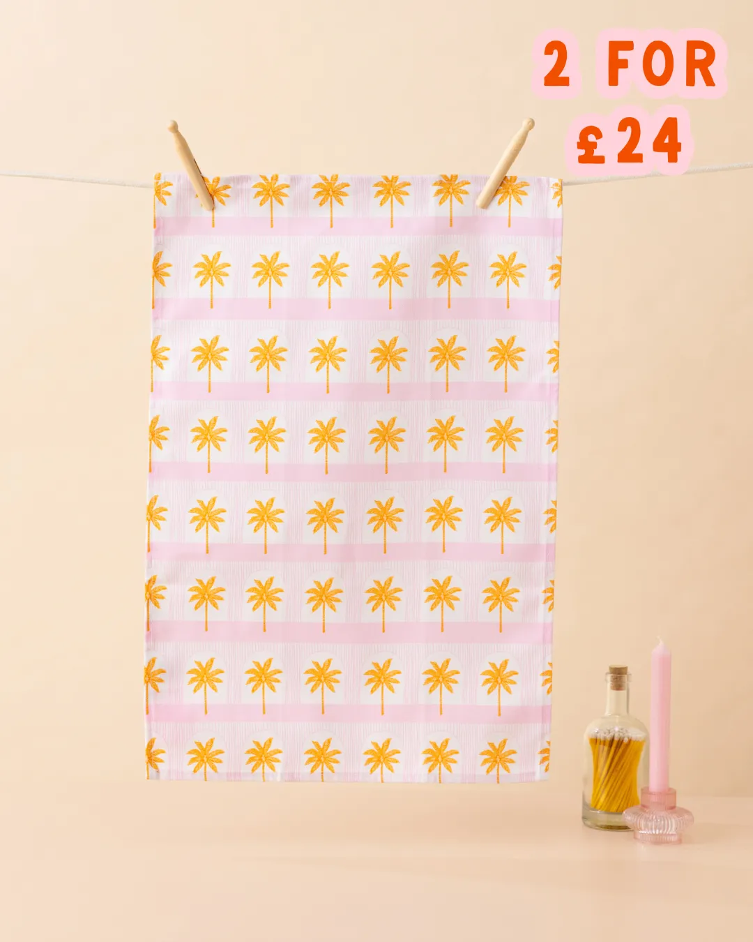 Maddison Ball Palm Tile torchon en coton 68 x 45 cm