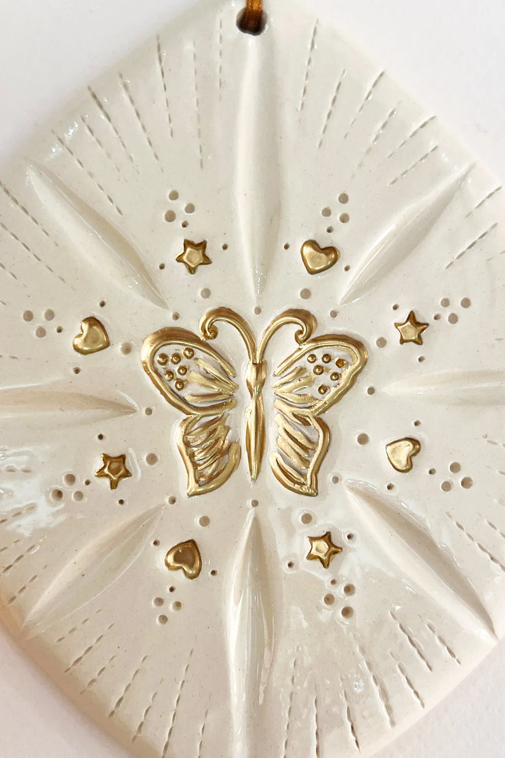 Biankaléone Talisman au Papillon d'or mural 9,5x12 cm