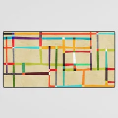Society6 The map (after Mondrian) tapis de bureau géométrique