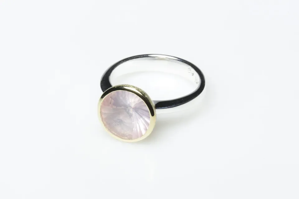 Galerie Kara Eglantine bague quartz rose argent