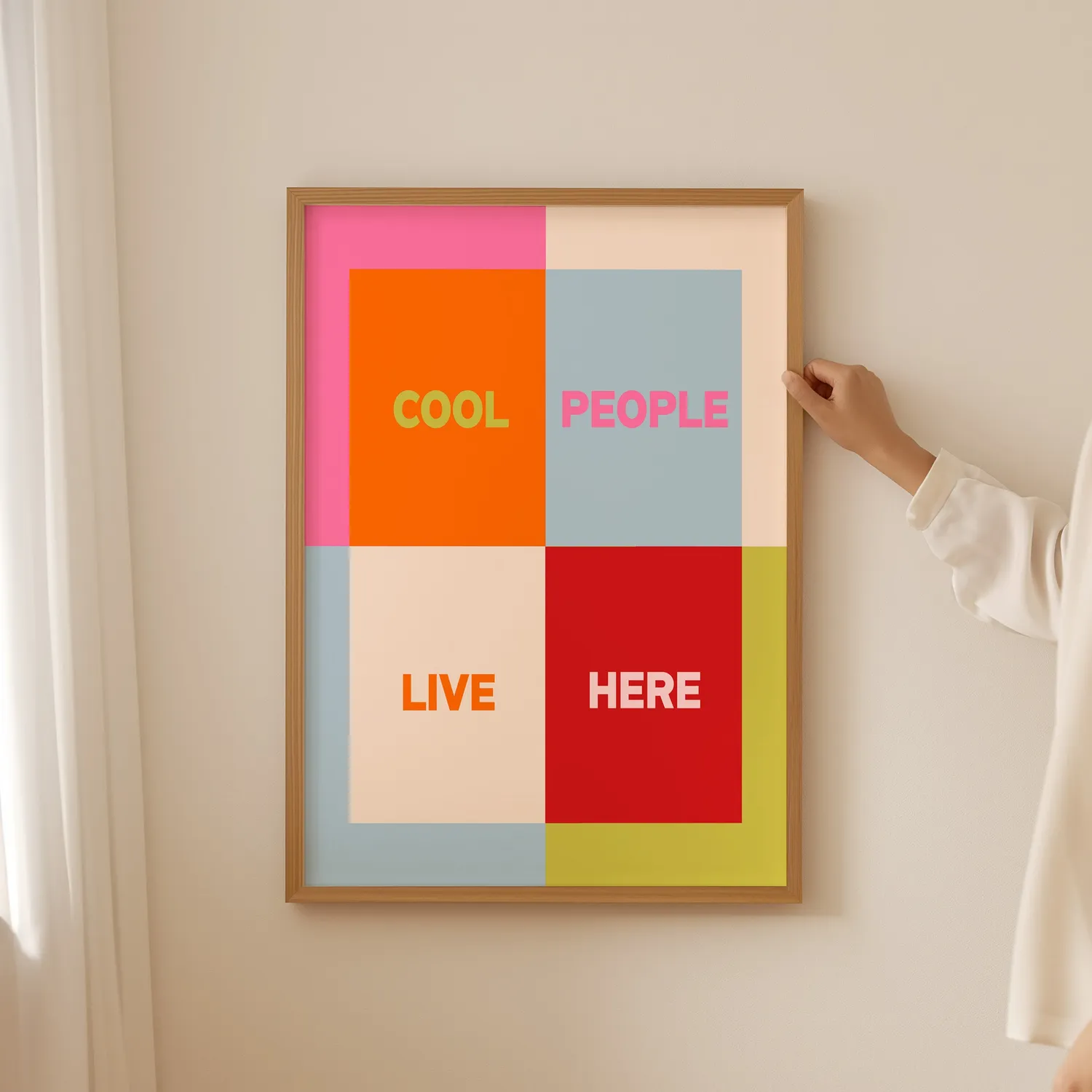 Maddison Ball Cool People Live Here affiche typo