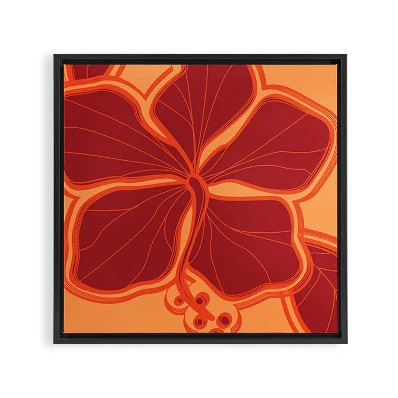 Society6 Kailua Hibiscus Hawaiian Sketchy Floral Design toile encadrée