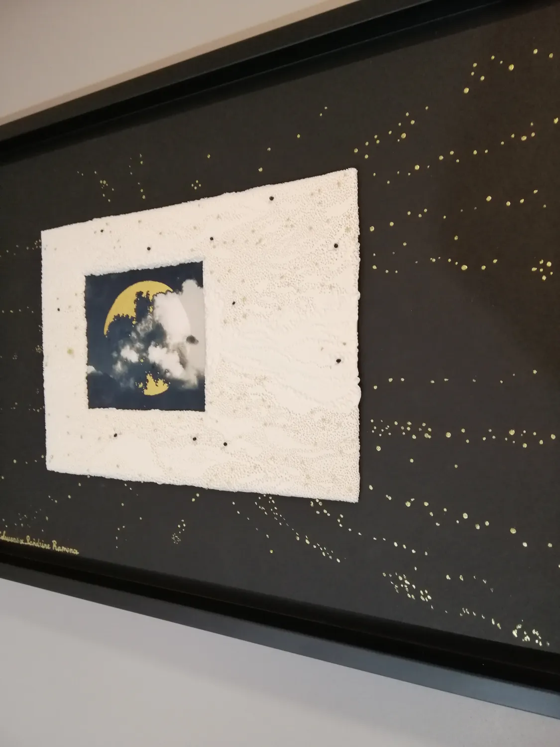 Sandrine Ramona Là-haut I tableau encadré feuille d'or