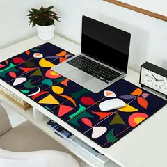 Society6 Klee's Garden tapis de bureau fleurs bleu marine