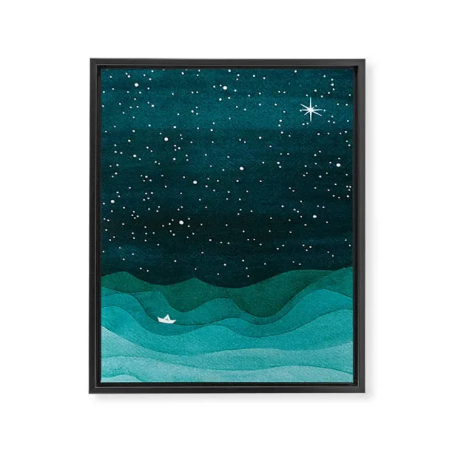 Society6 Starry Ocean toile encadrée mer nuit étoilée