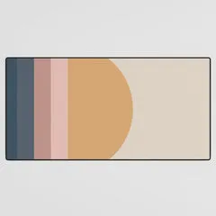 Society6 Minimal Retro Sunset tapis de bureau soleil terracotta