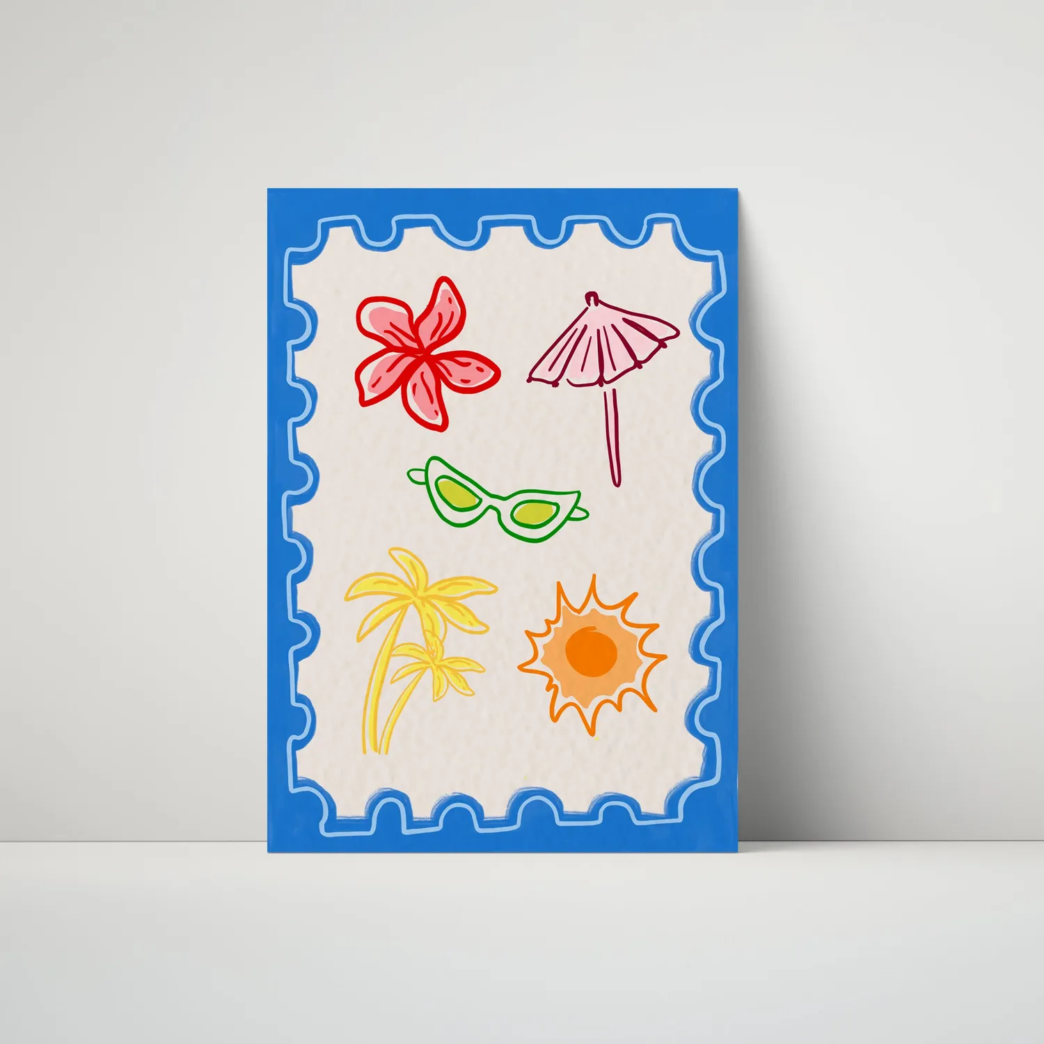Maddison Ball Blue Postcard Print affiche papier aquarelle