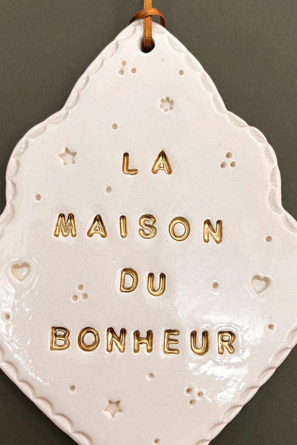 Biankaléone Médaillon La maison du bonheur mural 10 x 13,5 cm