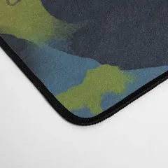 Society6 garden with sea view and olive tree tapis de bureau aquarelle