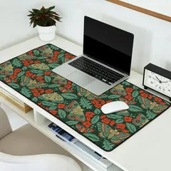 Society6 Moths in Emerald Twilight tapis de bureau émeraude