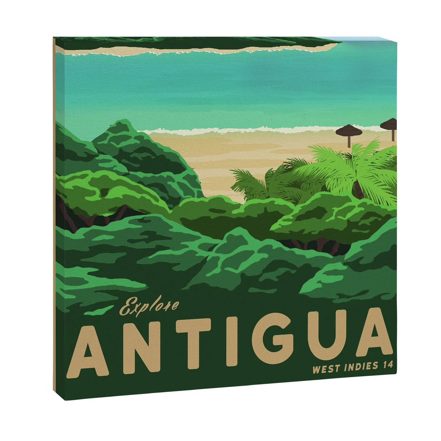 Society6 Antigua Travel Poster toile caraïbes