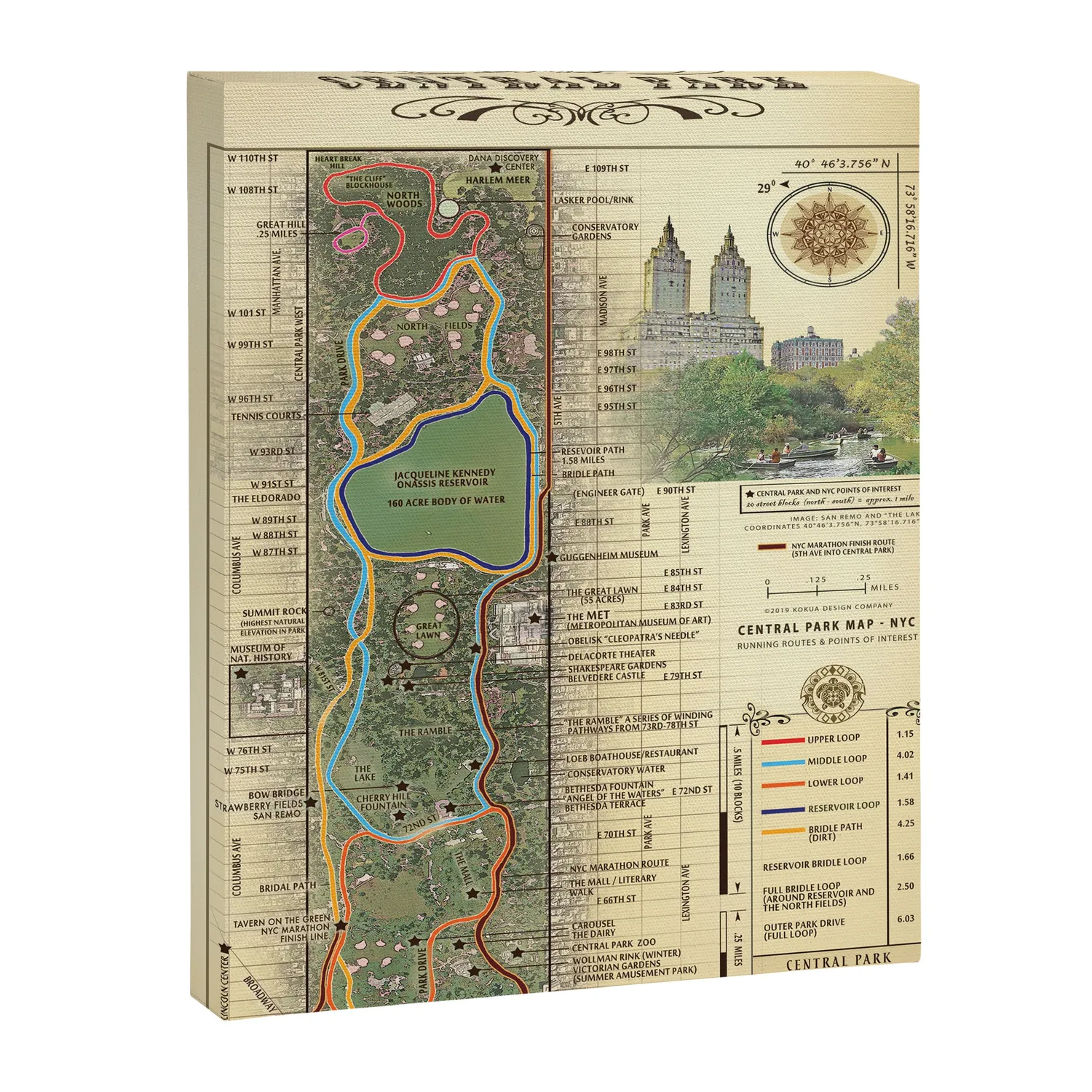 Society6 San Remo toile carte Central Park vintage