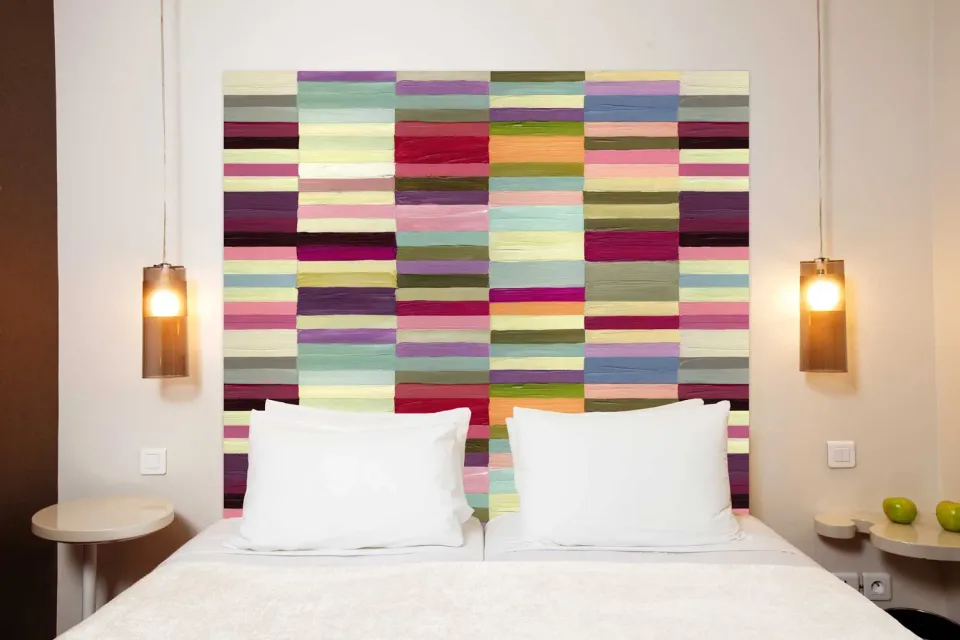Mademoiselle Tiss Berlingot tête de lit tissu graphique
