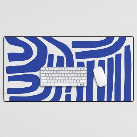 Society6 S and U tapis de bureau bleu cobalt