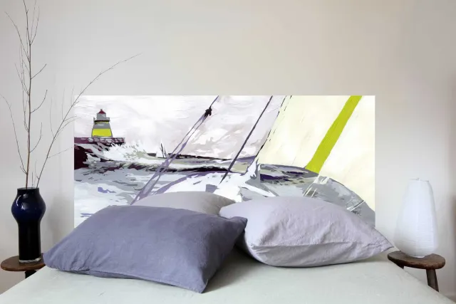 Mademoiselle Tiss Marine tête de lit tissu vue mer