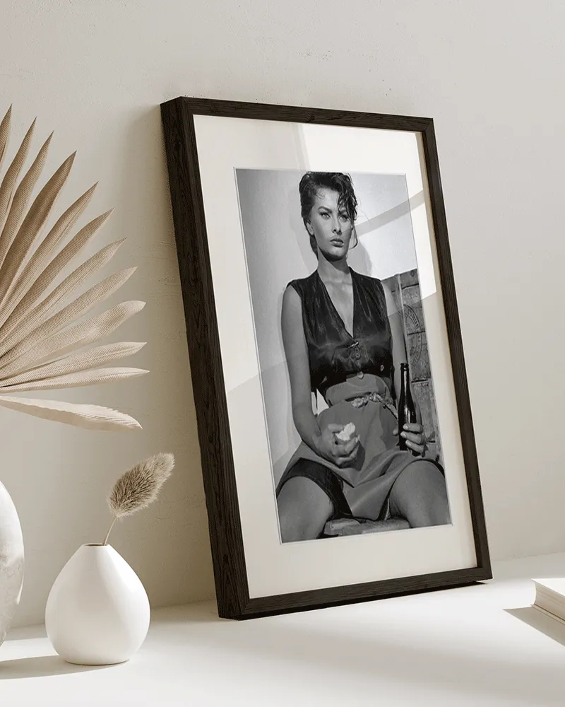 Any Image Sophia Loren in The River Girl toile encadrée noir et blanc