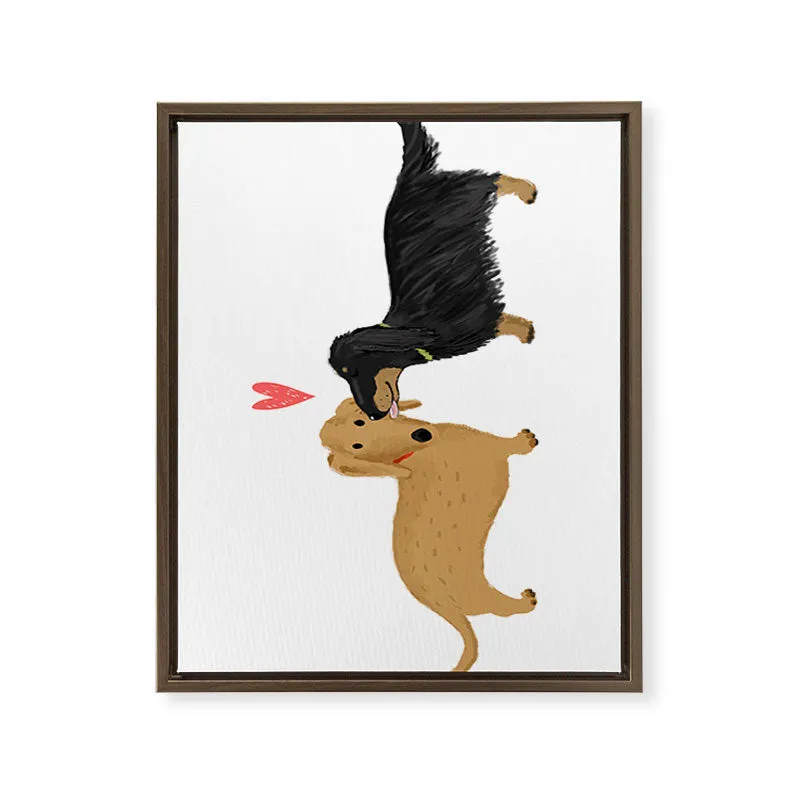 Society6 Cute Wiener Dogs toile encadrée