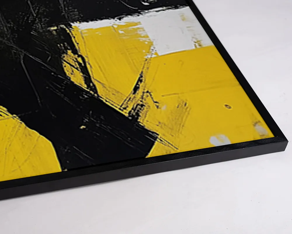 Jacob Baden Abstract Art Black White Yellow tableau abstrait
