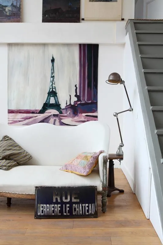 Mademoiselle Tiss Trocadéro panneau tissu 160x140 tour Eiffel