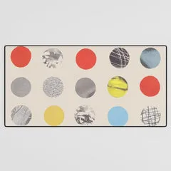Society6 Paper Pattern Circles tapis de bureau beige